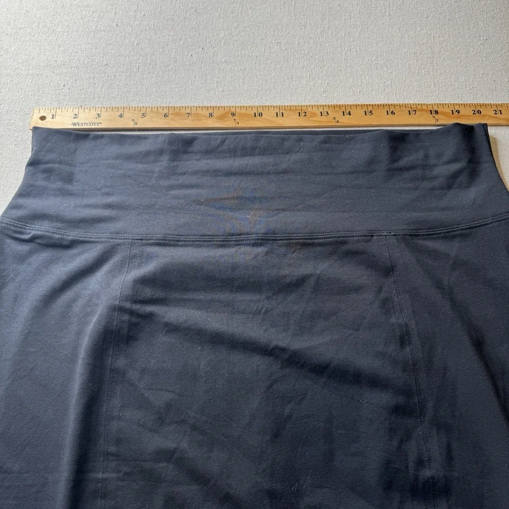 Lori Goldstein Women's Black Cotton Stretch Midi A-line Skirt Plus Size 1X - Picture 5 of 7